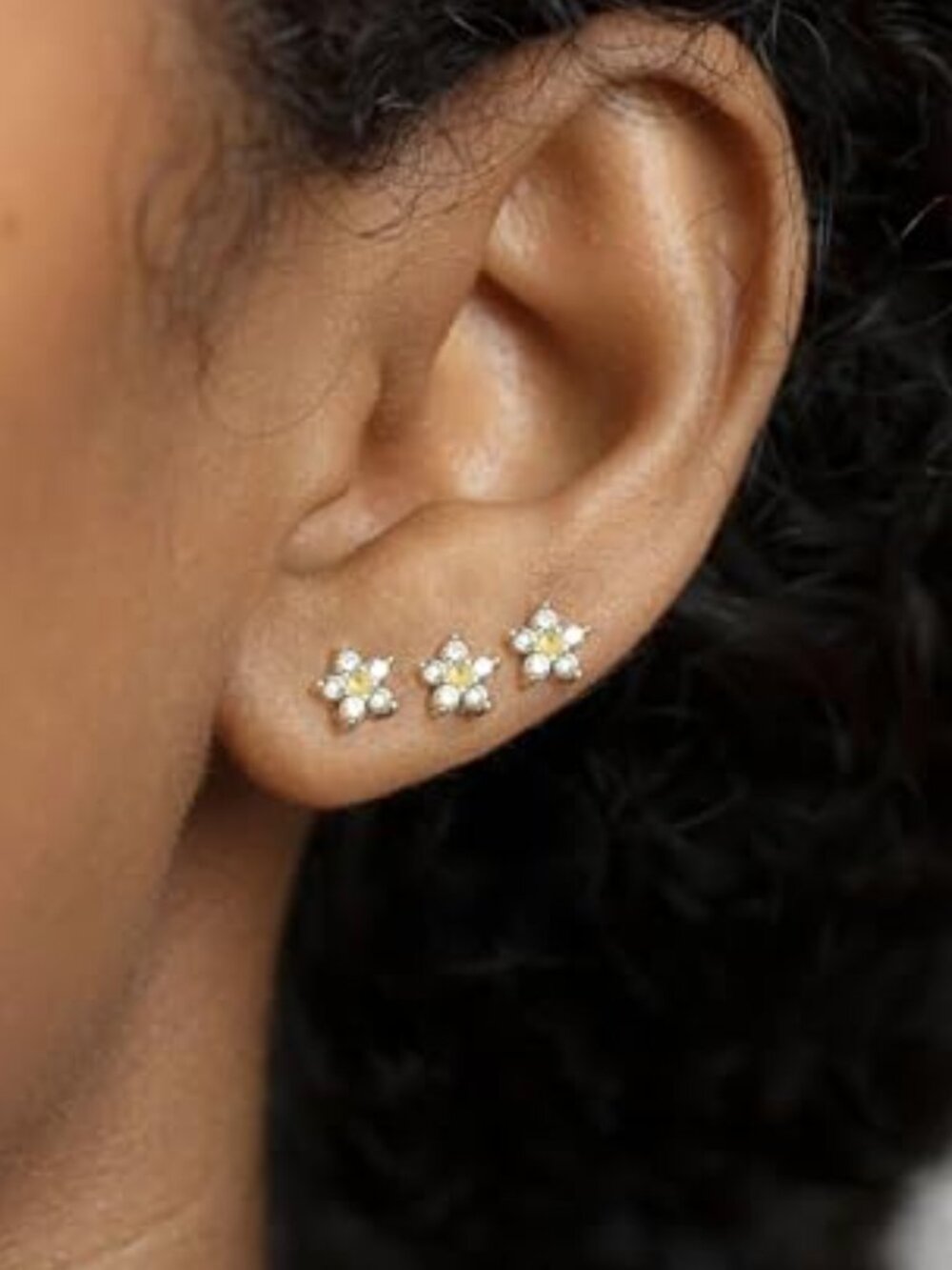 New -‎ Threadless Flat Back Earrings, Hypoallergenic 14K Real Gold Plated